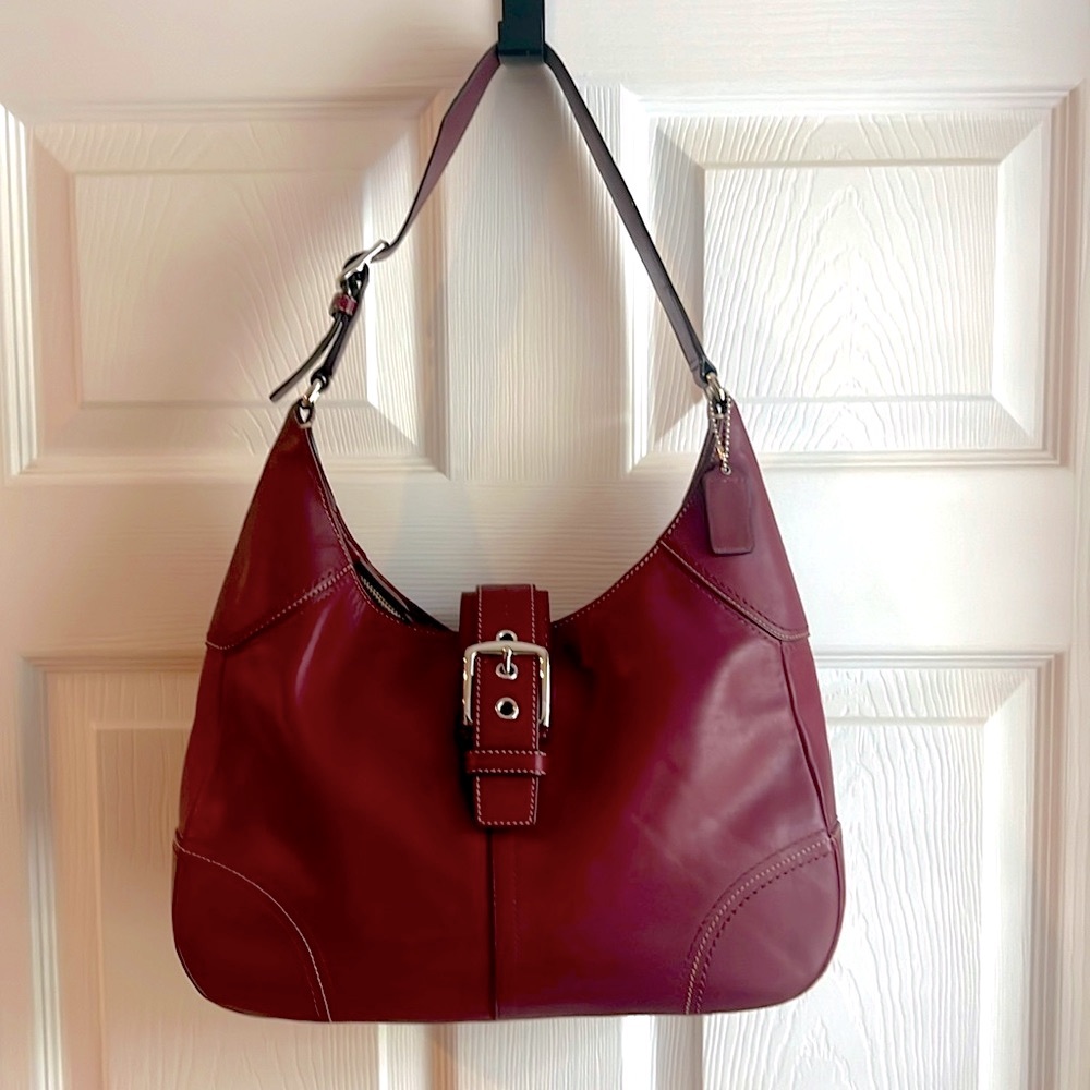 Coach Hamilton leather shoulder bag in burgundy
